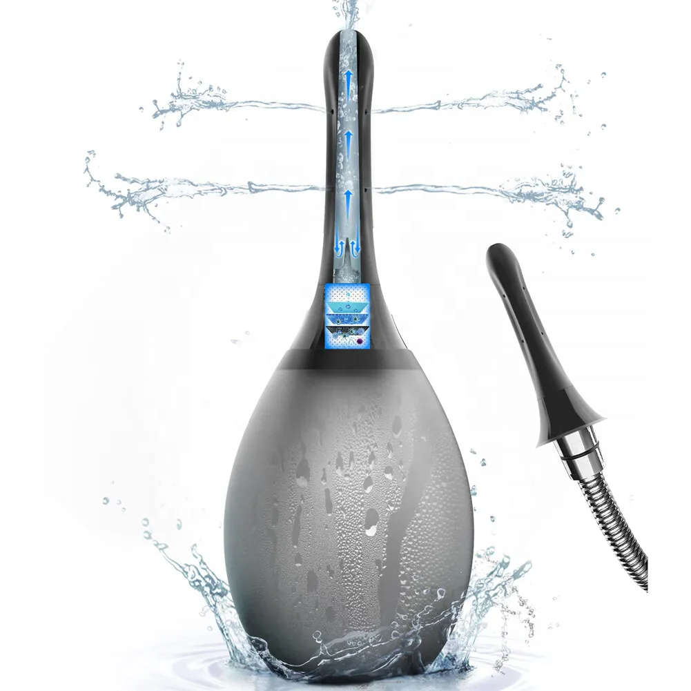 7 Nozzles 245ml Reusable Anal Cleaning Enema Bulb Douche