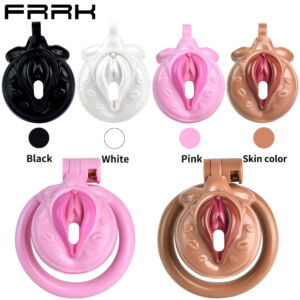 Men's Plastic Lightweight Realistic Chastity Cage with Flame Pattern Adult Toy