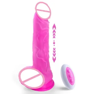 Silicone 10 Vibrating RC realistic Soft Dildo G-Spot Stimulation Heating Vibrator For Adult