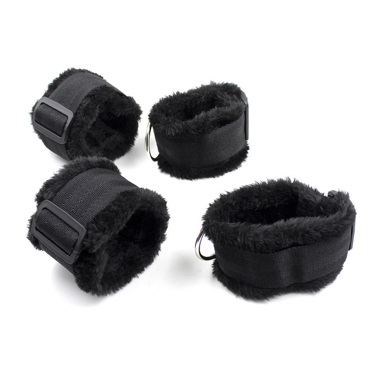 Plush Bed Straps Handcuffs Leg Splitting Adjustable Adult Bondage 3