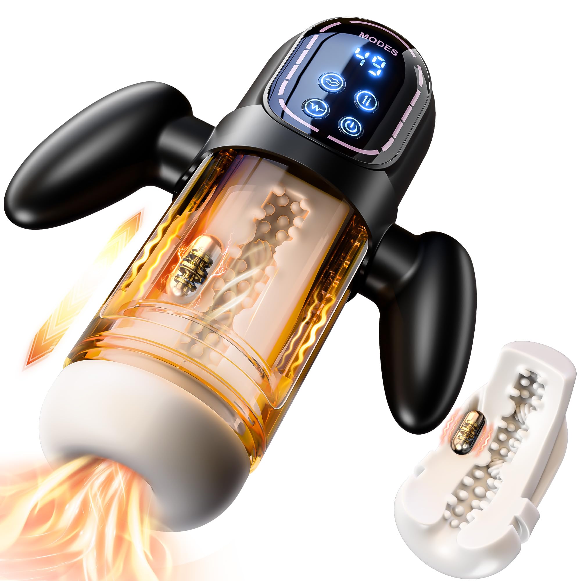 3D Realistic Textured Sucking 9Vibrating 6Thrusting Automatic Masturbator Penis Pump Sex Toy