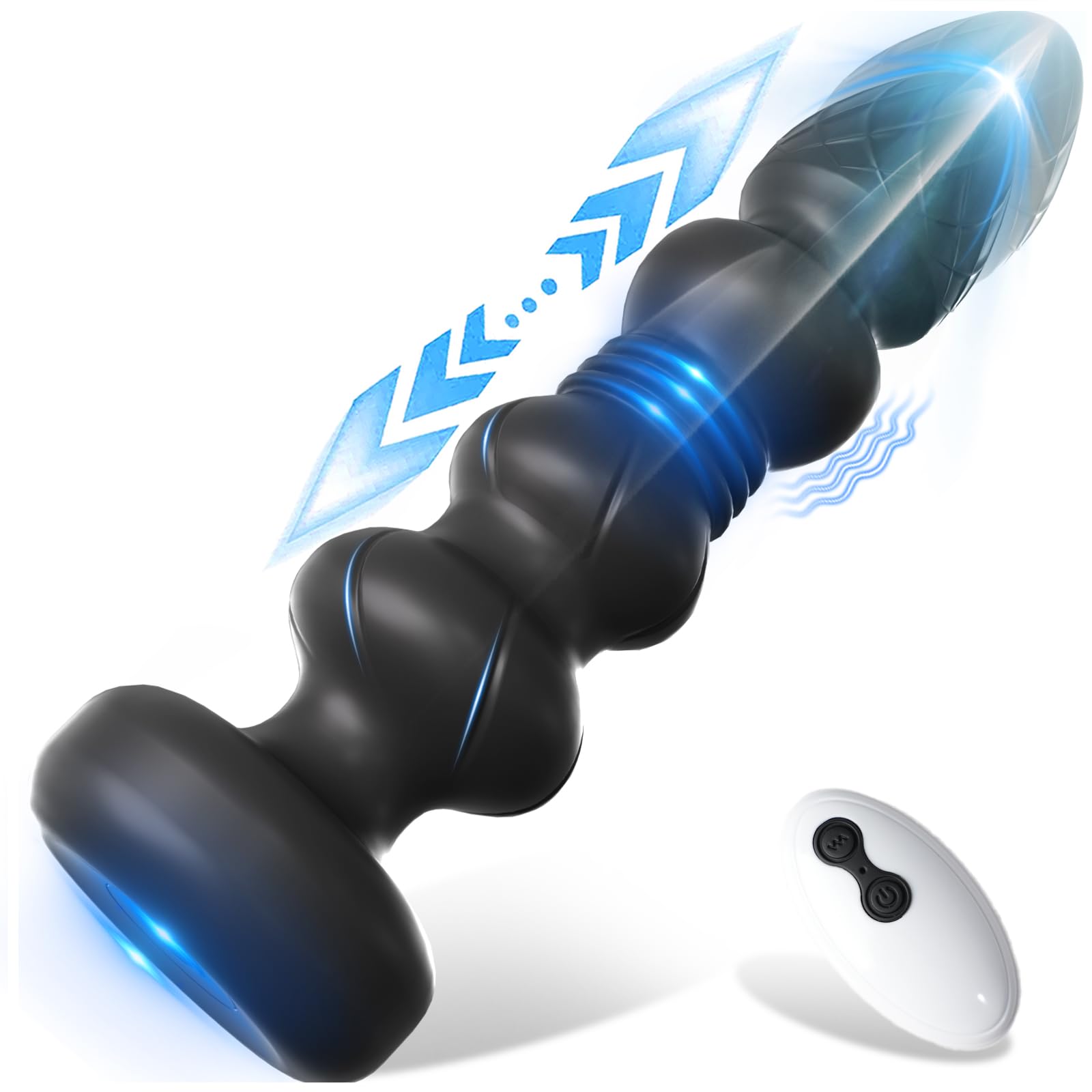 2 In1 10 Thrusting Vibrating Male Prostate Massager Anal Butt Plug For Adult