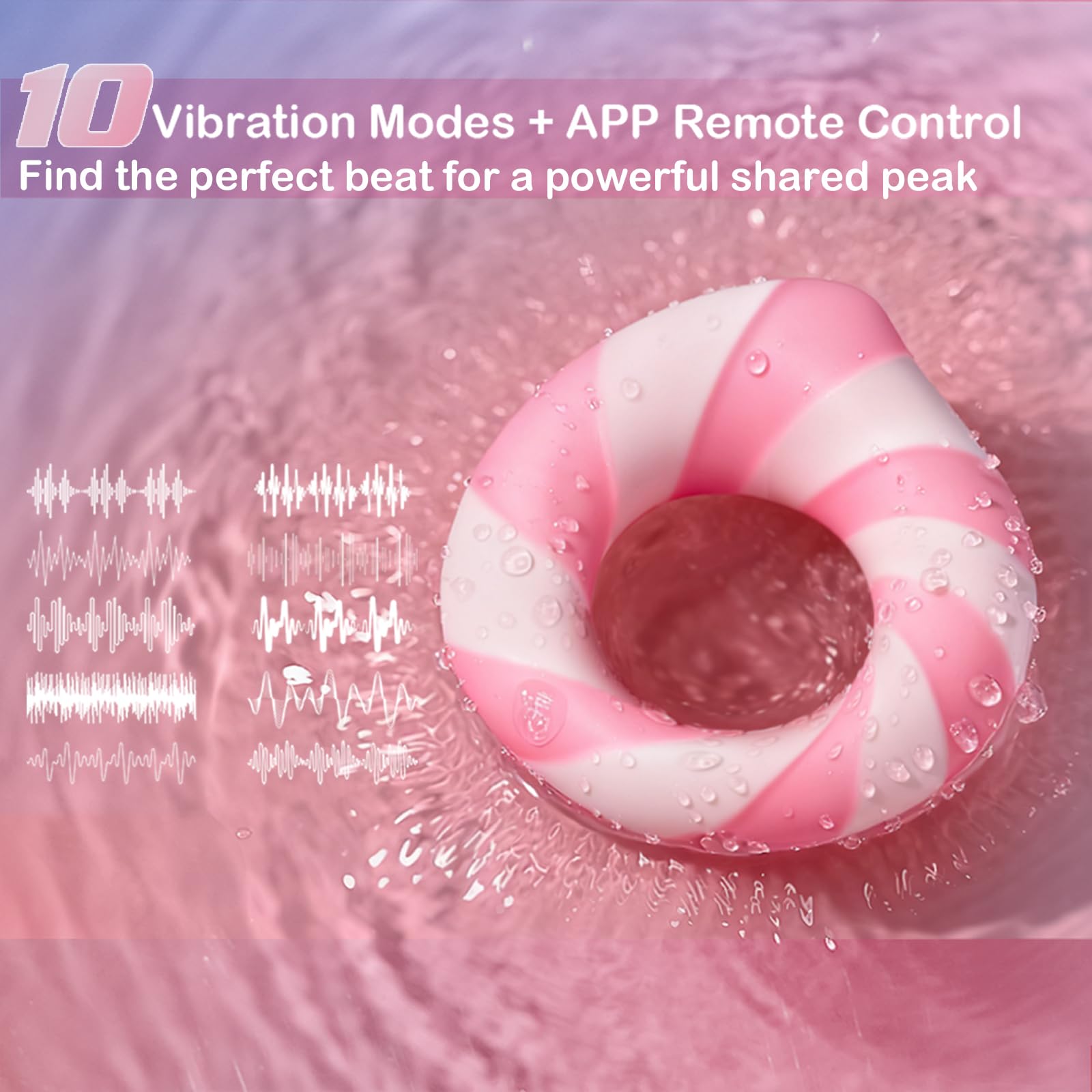 Silicone Soft Clitoral Stimulator APP Controlled Vibrating Cock Rings Vibrator For Adult - 图片 3