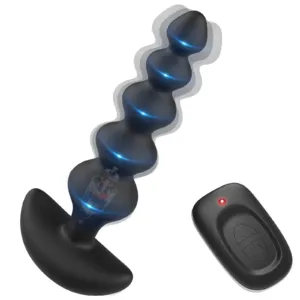 Silicone 16 Frequency Vibrating G-Spot Butt Plug Anal Beads Vibrator For Adult