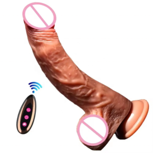10 Vibration Modes+ Thrusting& Rotating Modes Soft Realistic Telescopic Female Sex Thrusting Dildo